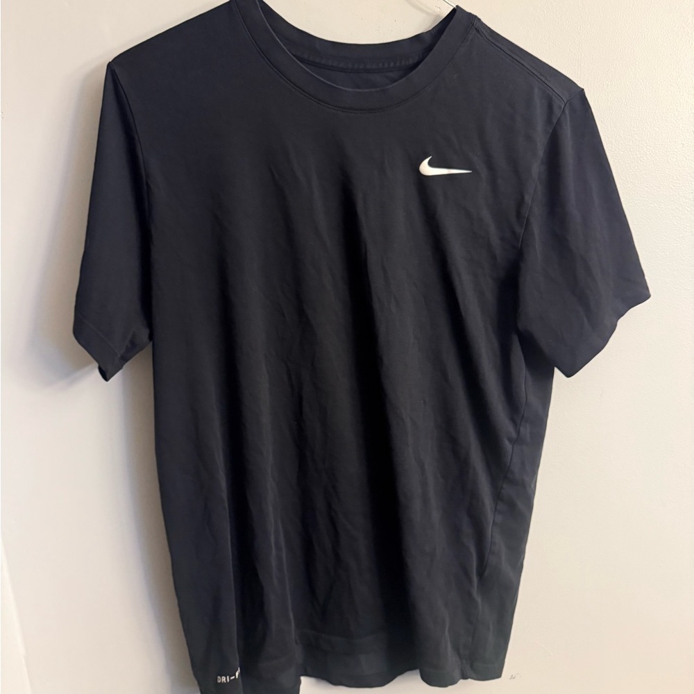 Nike Black Short Sleeve Dri-FIT Tee with White Swoosh